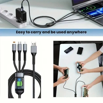 বিশেষ বৈশিষ্ট্য: ✅ 100W পর্যন্ত চার্জিং ক্ষমতা ✅ উচ্চ গতি ডেটা ট্রান্সফার ✅ টেকসই ডিজাইন যা দীর্ঘস্থায়ী সেবা দেয়। ✅ সব ধরনের ডিভাইসে ব্যবহারযোগ্য