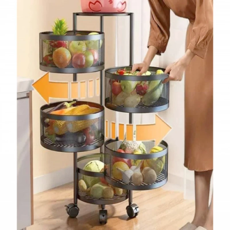 5 Layer Round Shape Kitchen Rack