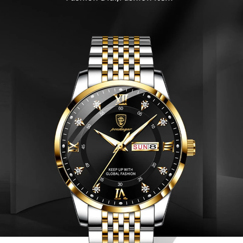 Poedagar 836 Stainless Steel Men Watch
