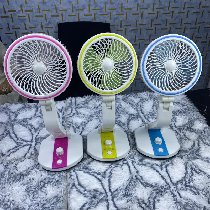 Folding Rechargeable Fan With High power flash Light
