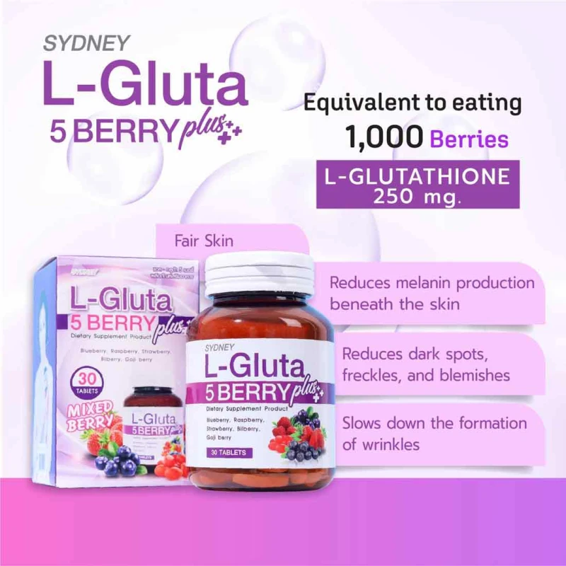 L-Gluta 5 Berry Plus Whitening Skin Anti Aging Vitamin