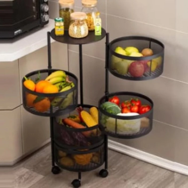5 Layer Round Shape Kitchen Rack